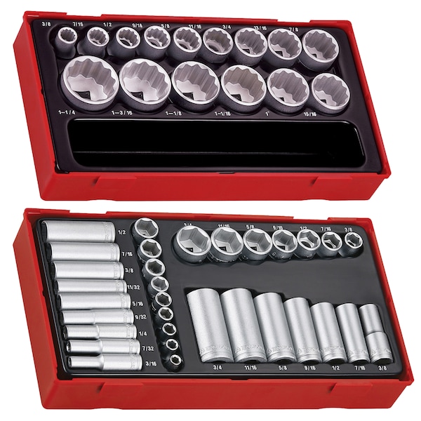 47 Piece Mixed Drive SAE Socket Set